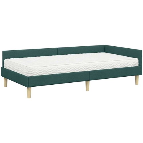  Kutni krevetni okvir s madracem Ostalo 2 pcs Zelena tkanina Slike