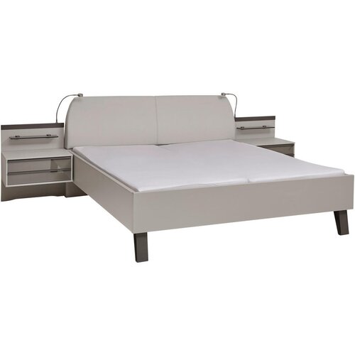 Dieter Knoll POSTELJNA GARNITURA 180 cm x 200 cm , steklo, tekstil, leseni material rjava, siva Slike