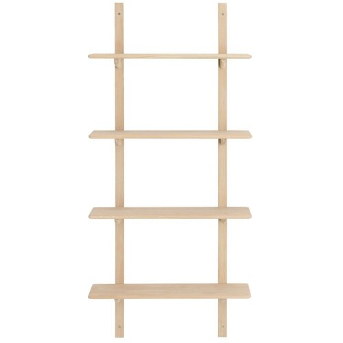Ellos Home Polica s vi&amp;scaron;e razina od punog hrasta u svijetloj prirodnoj boji 70 cm Albin &amp;ndash; Slike