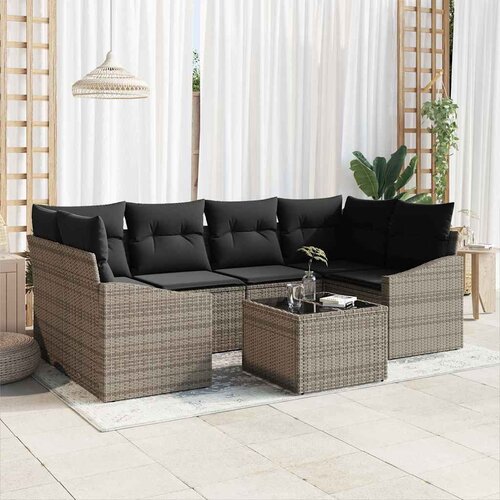  Set sofe s jastukom s jastukom 7 pcs Siva poliratan Cene