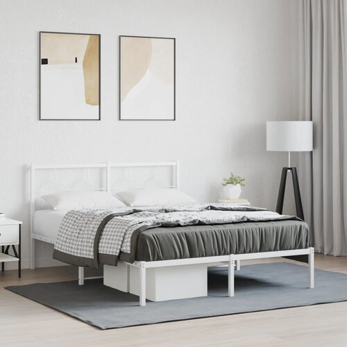  Metalni okvir za krevet s uzglavljem bijeli 140 x 190 cm Cijene