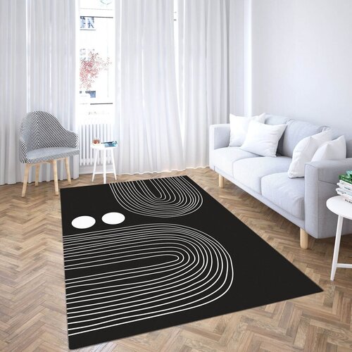Conceptum Hypnose tepih CG_114, Pravougaoni, 80 x 140 cm, Crno-bijeli Cijene