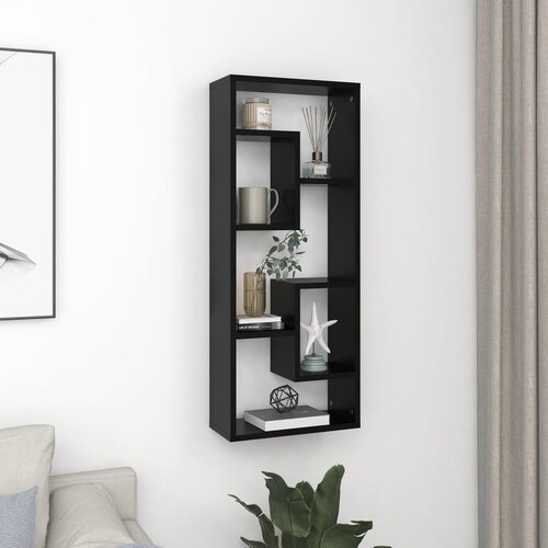  Polica crna 36 x 16 x 90 cm od iverice Slike