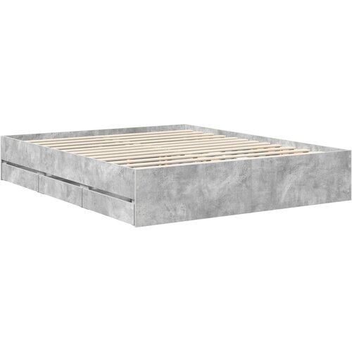  Krevetna konstrukcija s ladicama Betonski sivi 160 x 200 cm Siva 206 x 163 x 90 cm Slike