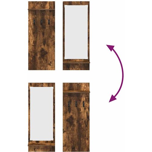  Vje&amp;scaron;alica za kapute na zidu Dimljeni hrast 70 x 10 x 90 cm Slike