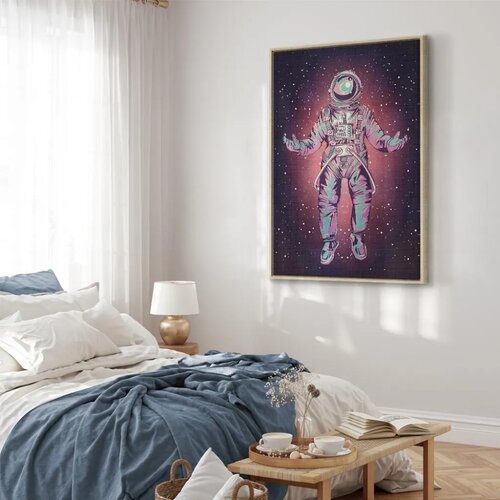 Slika - Lonely Traveler (1 Part) Vertical 60x90 U prirodnom drvenom okviru Slike