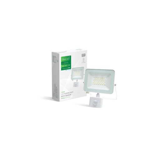  LED reflektor sa senzorom Green Tech 2550 lm, 30W, 6500K, IP65, bijeli Cene