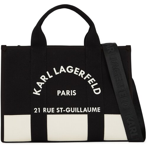 Karl Lagerfeld Nakupovalna torba 'Rue ST-Guillaume' kremna / črna Cene
