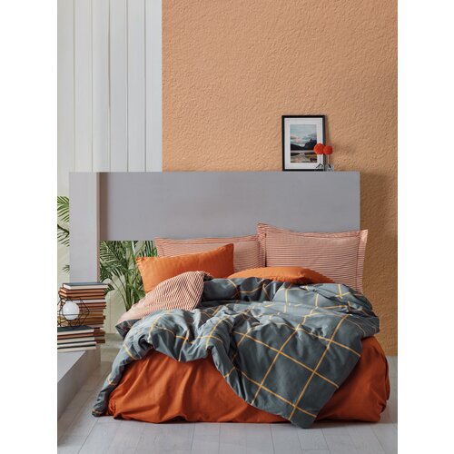 Lessentiel Maison komplet posteljina Stark, 200x220 cm, Terakota-Tamnoplava Cene