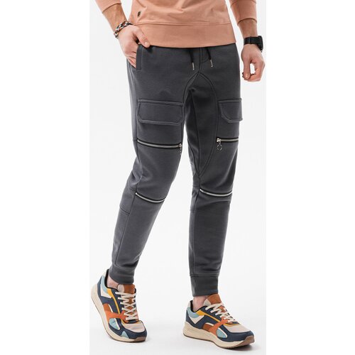 Ombre Spodnji deli trenirke Mo&amp;scaron;ke hlače (P901DARK_GREY) pisana Slike