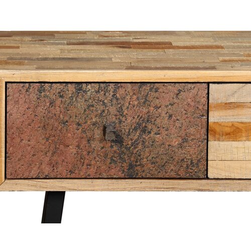 Konzolni Stol od Masivne Obnovljene Tikovine 120x30x76 cm Slike