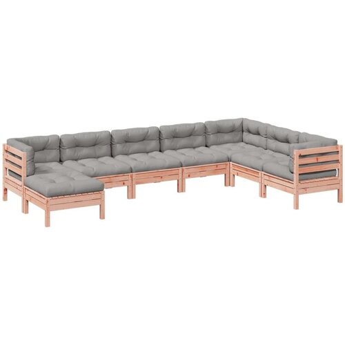  8-dijelni set vrtnih sofa s jastucima masivno drvo duglazije Slike