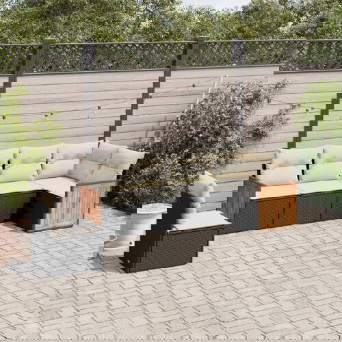 vidaXL 6-dijelni set vrtnih sofa s jastucima crni od poliratana Cijene