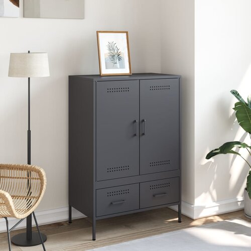  Visoka komoda antracit 68x39x101,5 cm od čelika Slike