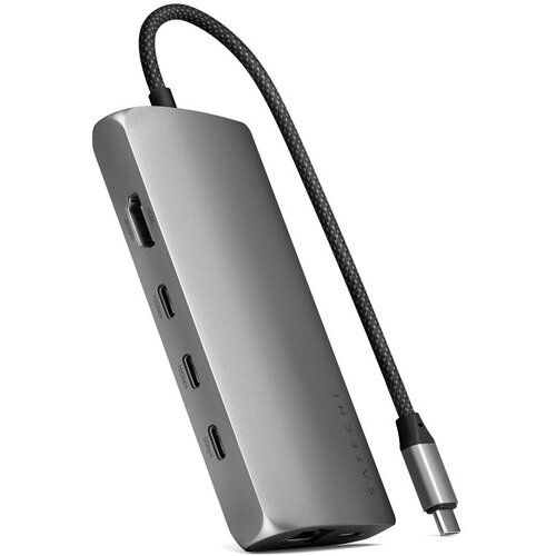 Satechi ST-P8KEM laptop dock /port replicator Wired USB 3.2 Gen 1 (3.1 Gen 1) Type-C Grey Cene