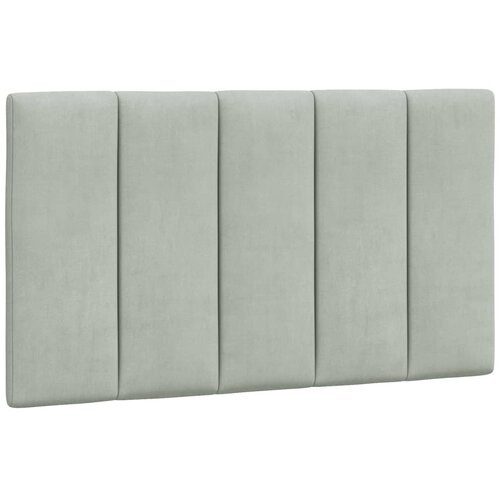 VidaXL Vzglavna stranica svetlo siva 80 cm žamet, (21055799) Slike