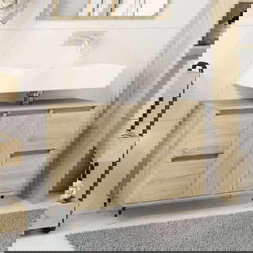 vidaXL Kopalniška omarica sonoma hrast 80x33x60 cm inženirski les Cene