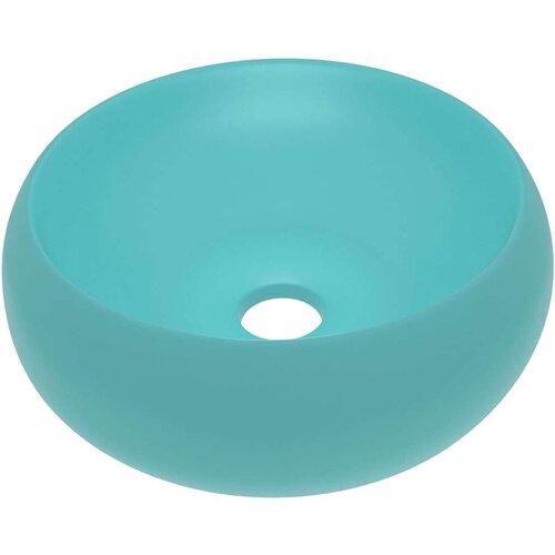  Luksuzni okrugli umivaonik mat svjetlozeleni 40x15 cm keramički Slike