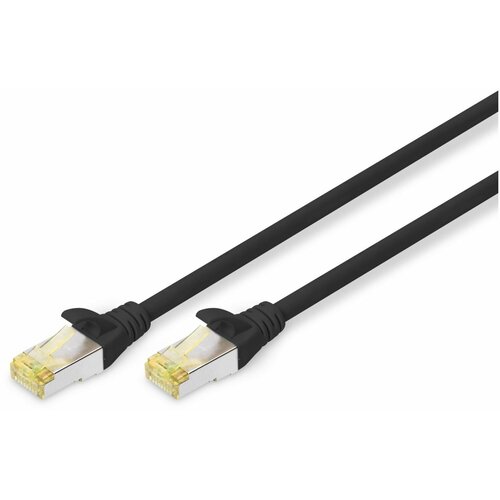 Digitus DK-1644-A-050/BL RJ45 omrežni kabel CAT6a S/FTP 5 m črna brez halogena, zviti pari, z za&scaron;čitnim zapornim zatičem, ognjevaren 1 kos, (21218916) Cene