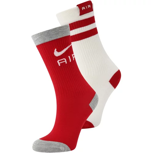 Nike Sportske čarape 'Everyday Essentials' siva melange / vatreno crvena / bijela