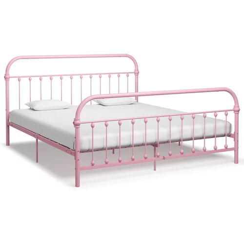  za krevet ružičasti metalni 180 x 200 cm