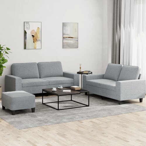  3-dijelni set sofa svjetlosivi od tkanine Cene