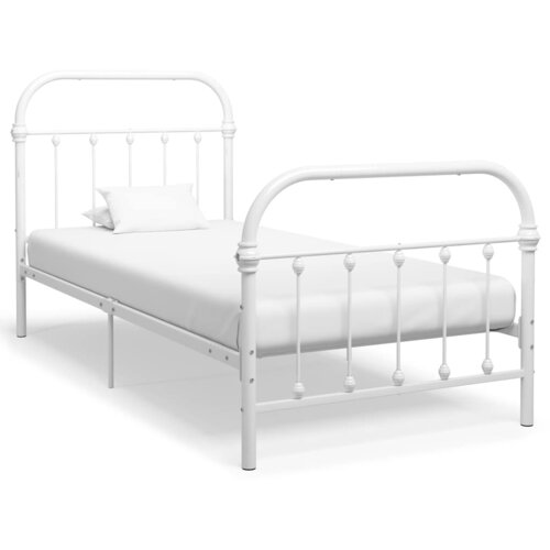  Okvir za krevet bijeli metalni 100 x 200 cm Slike