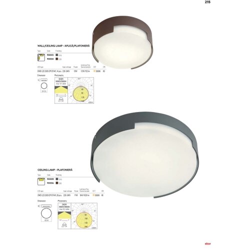  Redo 90006 - Spoljna plafonska LED svetiljka SKOR LED/16W/230V IP54 braon Slike
