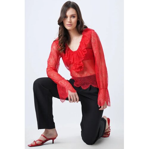 Trend Alacati Stili Ženska bluza Alc-X14727, Crvena Cene