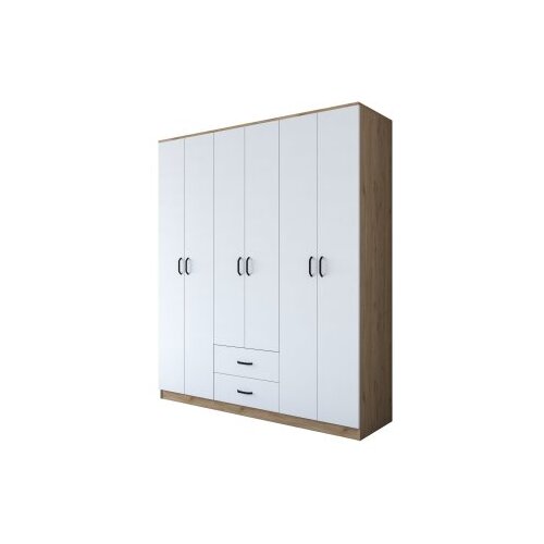 Hanah home BA113 - 2337 walnutwhite wardrobe Slike