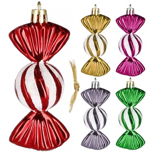  Set Božićnih kuglica 6 cm - 5 komada, bomboni Cene