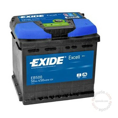 Exide Excell EB500 12V 50Ah akumulator Slike