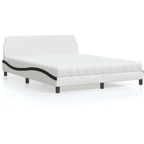 VidaXL Krevet s madracem bijeli 160x200 cm od umjetne kože Slike