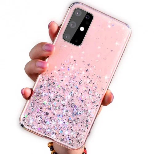 Silikonski ovitek z bleščicami SPARKLE za iPhone 13 Pro - roza