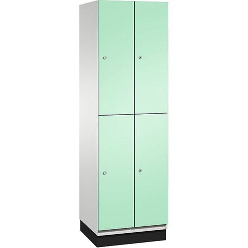 C+P Omara s predelki in garderobnim drogom CAMBIO, 4 predelki, korpus svetlo siv / vrata svetlo zelena, širina 600 mm Cene