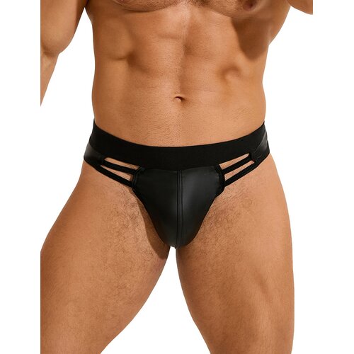 SuperLove Afterdark Faux Leather Sexy String for Men 291 Black S Cene