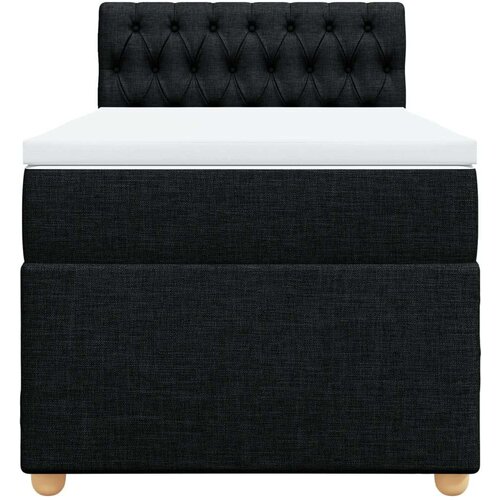 VidaXL Krevet s oprugama i madracem crni 100 x 200 cm od tkanine Slike