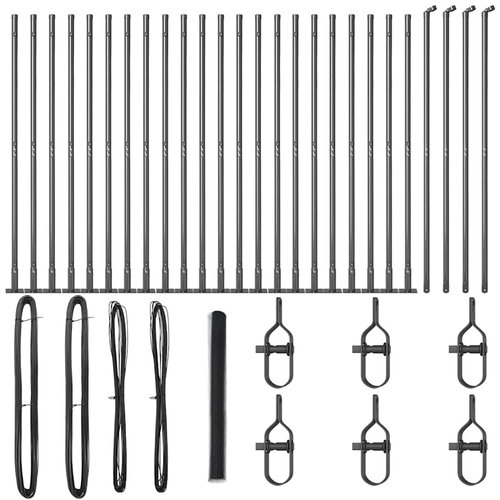 vidaXL Heksoidna ograja Siva 1.5x50 m Jeklo, Ograjni stebri z osnovnimi plo&scaron;čami 13 kos &Oslash;32mm 83.5cm Galvanizirano jeklo Cene