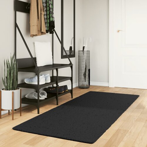 vidaXL Preproga s kratkimi vlakni mehka pralna črna 80x200 cm Cene