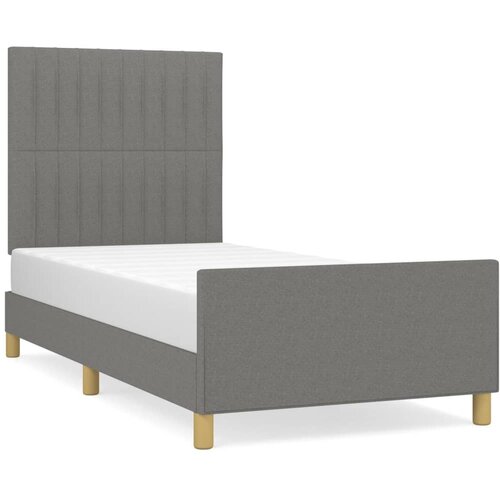 Maison Chic Posteljni okvir - Enojna postelja - Postelja za odrasle brez vzmetnice temno siv 100x200 cm blago-J7829, (21768699) Cene