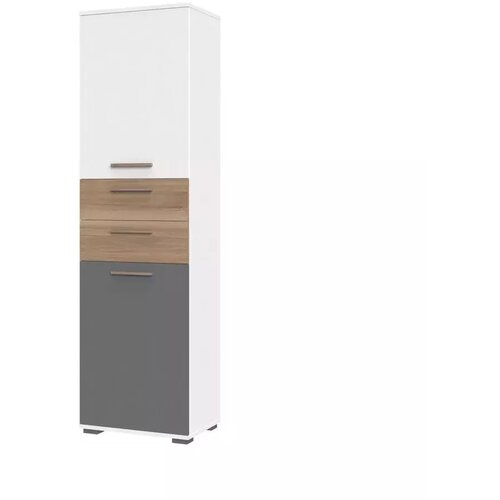 Jela VITRINA ARC F4 (VE BARV)-Bela mat lak/pacifik oreh/grafit mat lak Slike