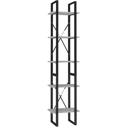 Maison Chic Knjižna omara - Knjižni regal 5-nadstropna betonsko siva 40x30x175 cm inž. les, (21725065) Slike