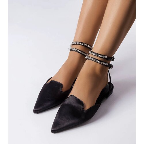 Gemre Black satin-finished Hewes sandals Cene