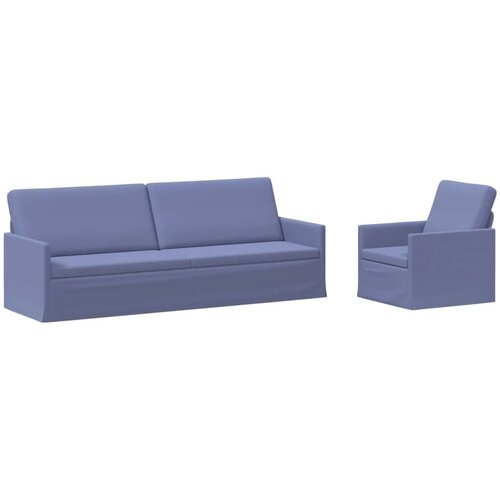  Set sofe 2 pcs Traper plava Tkanina - Trapere plave boje 1-Sjedalo + 3-Sjedalo (210 cm) Slike