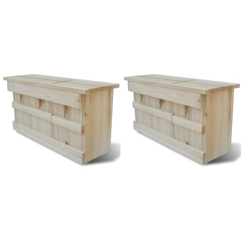 VidaXL Hi&amp;scaron;ice za vrabce 2 kosa les 44x15,5x21,5 cm, (5000214380) Slike