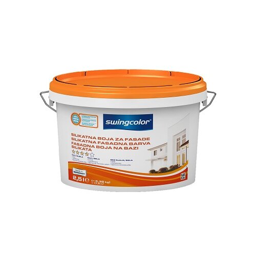 SWINGCOLOR silikatna fasadna barva (barva: bela, 2,5 l) Slike