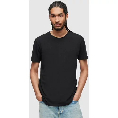 AllSaints Bombažna kratka majica 2-pack črna barva