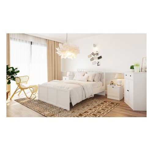 Hanah home Rb-168-04-004 Matte White Double Bedstead Cene