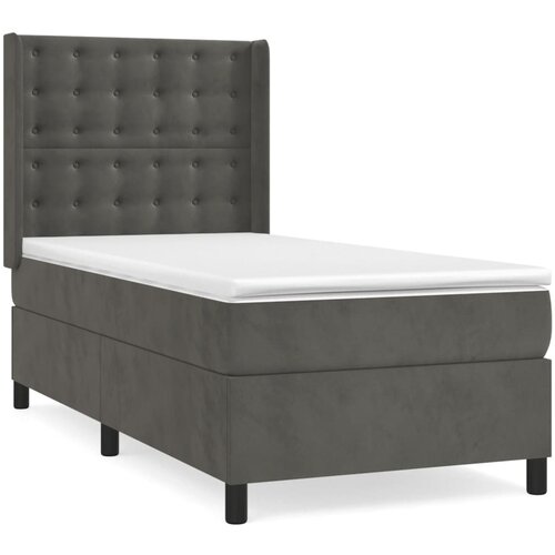 Maison Chic Box spring postelja - Vzmetna postelja z vzmetnico temno siva 80x200 cm žamet SL1545, (21910128) Cene