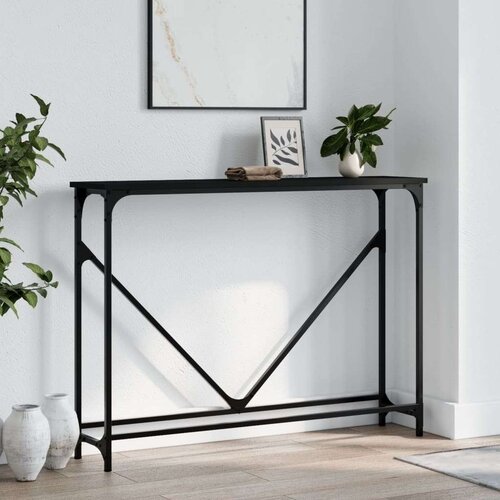  Konzolni stol crni 102 x 22 5 x 75 cm od konstruiranog drva Cijene